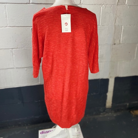 Eileen Fisher Knit V-Neck Top Tee Orange Small - Picture 7 of 8